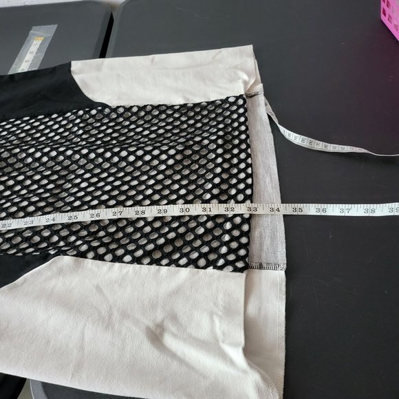Kensie Womens Mesh Colorblock Black and White Sleeveless Dress Size Large Summer - Picture 8 of 10